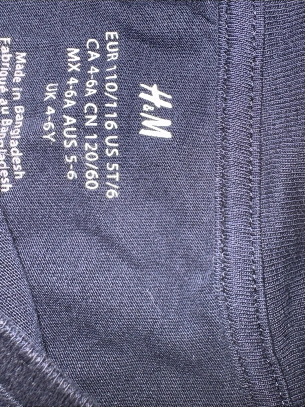 H&M Navy Crew Neck Long Sleeve Top